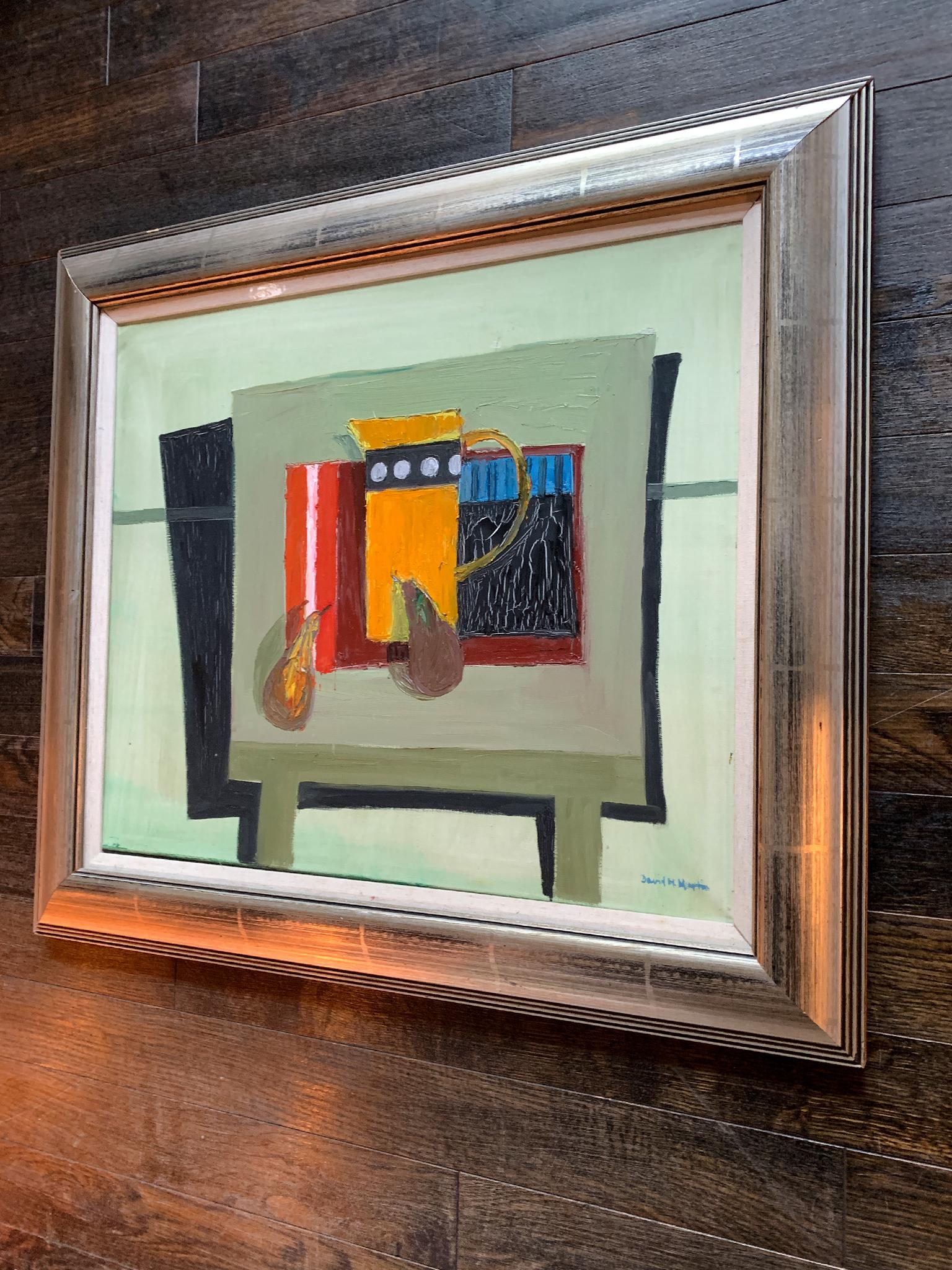 „Gelber Krug und Birnen“, Stilllebengemälde von David McLeod Martin im Zustand „Gut“ im Angebot in New York, NY