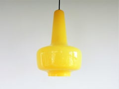 Yellow 'Kreta' pendant lamp by Jacob Eiler Bang for Fog & Mørup, Denmark, 1960s