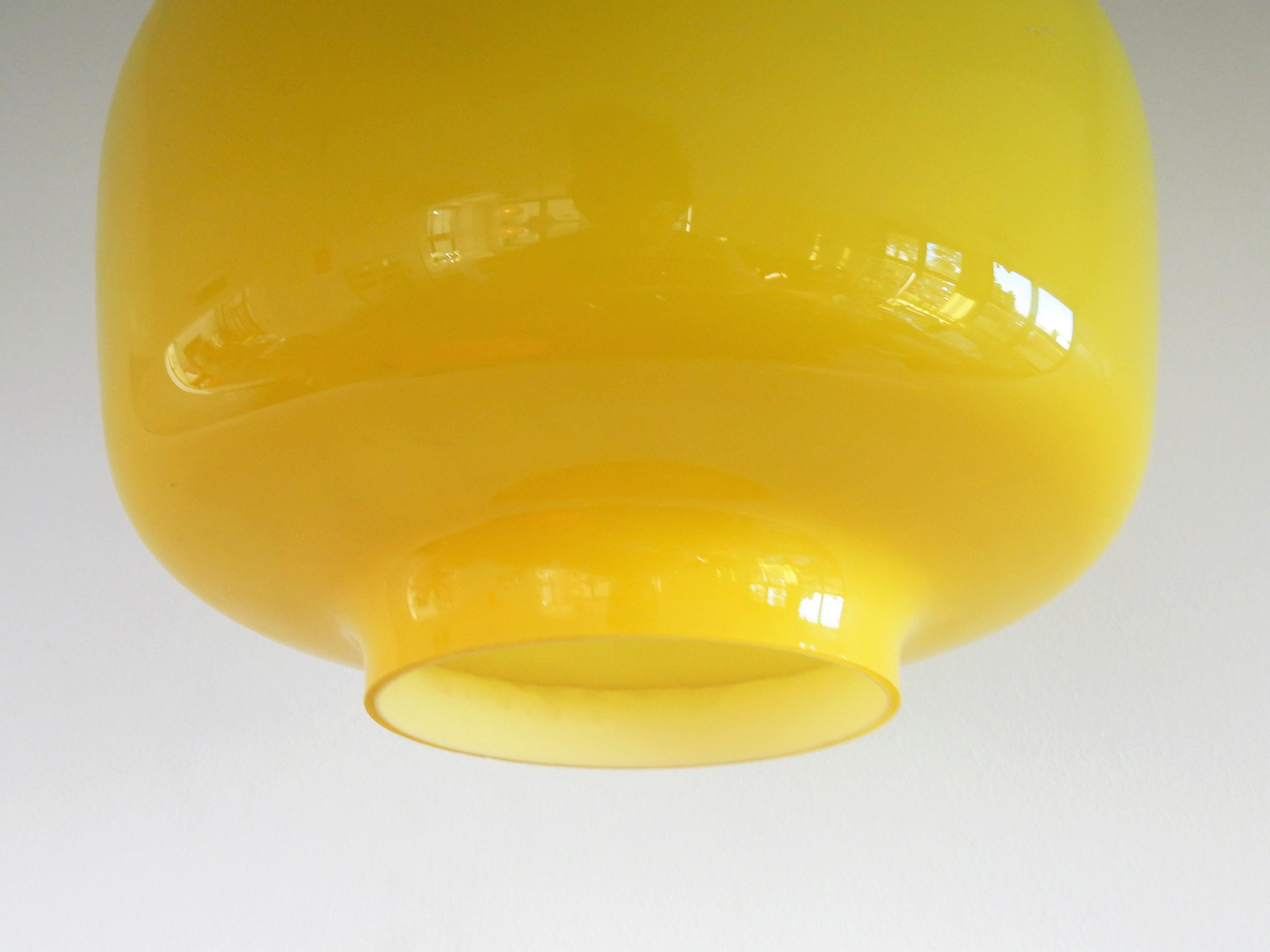Mid-Century Modern Yellow 'Kreta' pendant lamp by Jacob Eiler Bang for Fog & Mørup, Denmark, 1960s