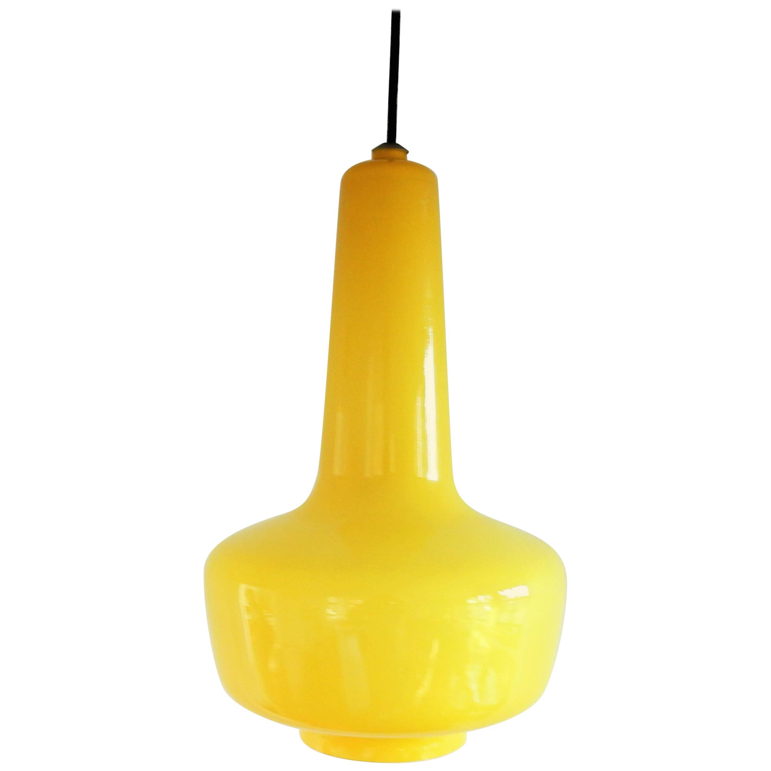 Yellow 'Kreta' pendant lamp by Jacob Eiler Bang for Fog & Mørup, Denmark, 1960s