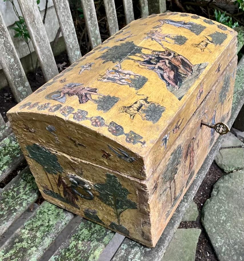 Baroque Boîte à ange Lacca Povera jaune en vente