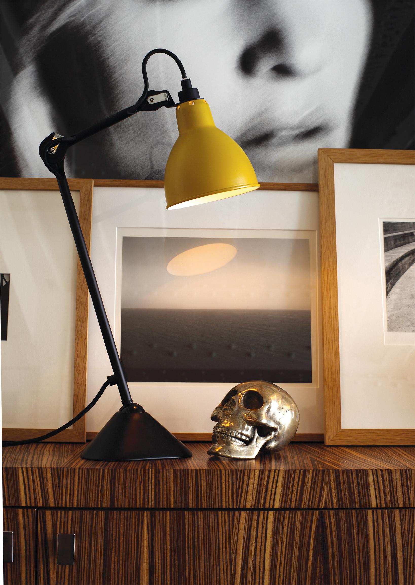 Yellow lampe Gras N° 205 Table Lamp by Bernard-Albin Gras
Dimensions: D 17.5 x W 14 x H 39 cm
Materials: Steel
Also available: Different colors and other shade available.

All our lamps can be wired according to each country. If sold to the USA