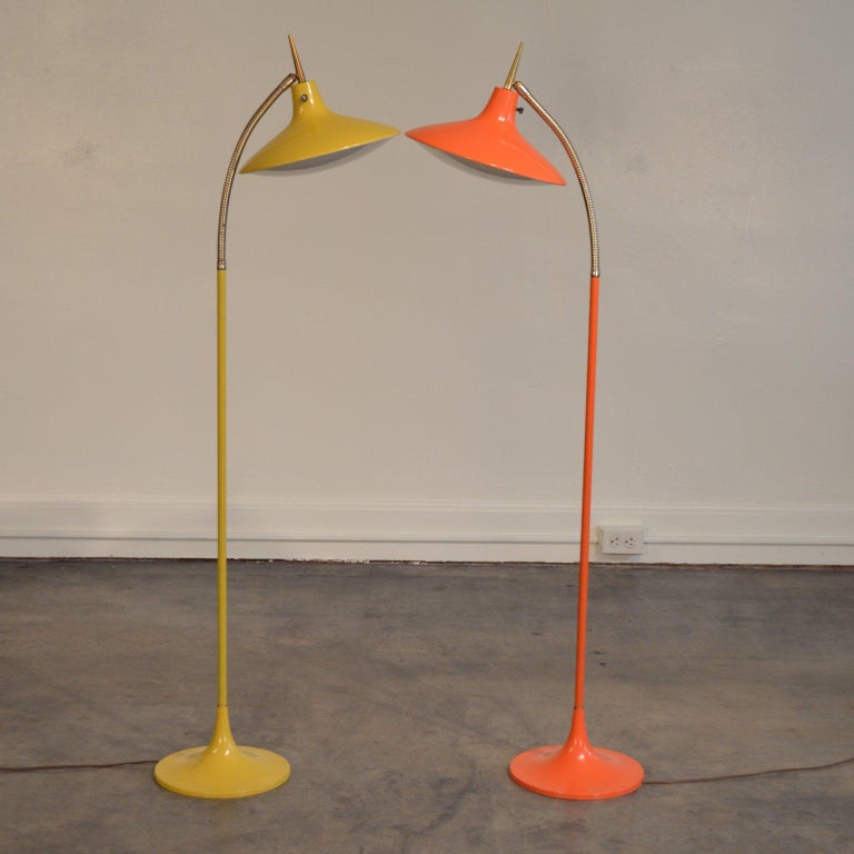 MidCentury Yellow Floor Lamp by Richard Barr and Harold Weiss for Laurel at 1stDibs