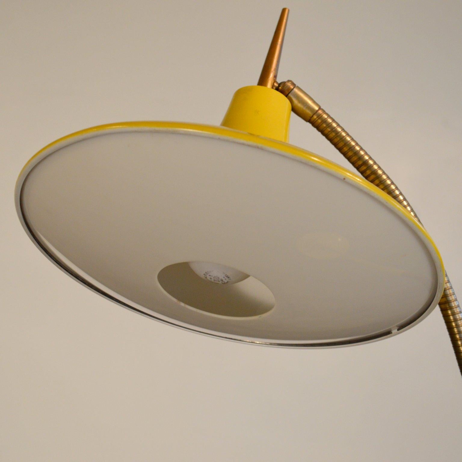 Enameled Mid-Century Yellow Floor Lamp by Richard Barr and Harold Weiss for Laurel