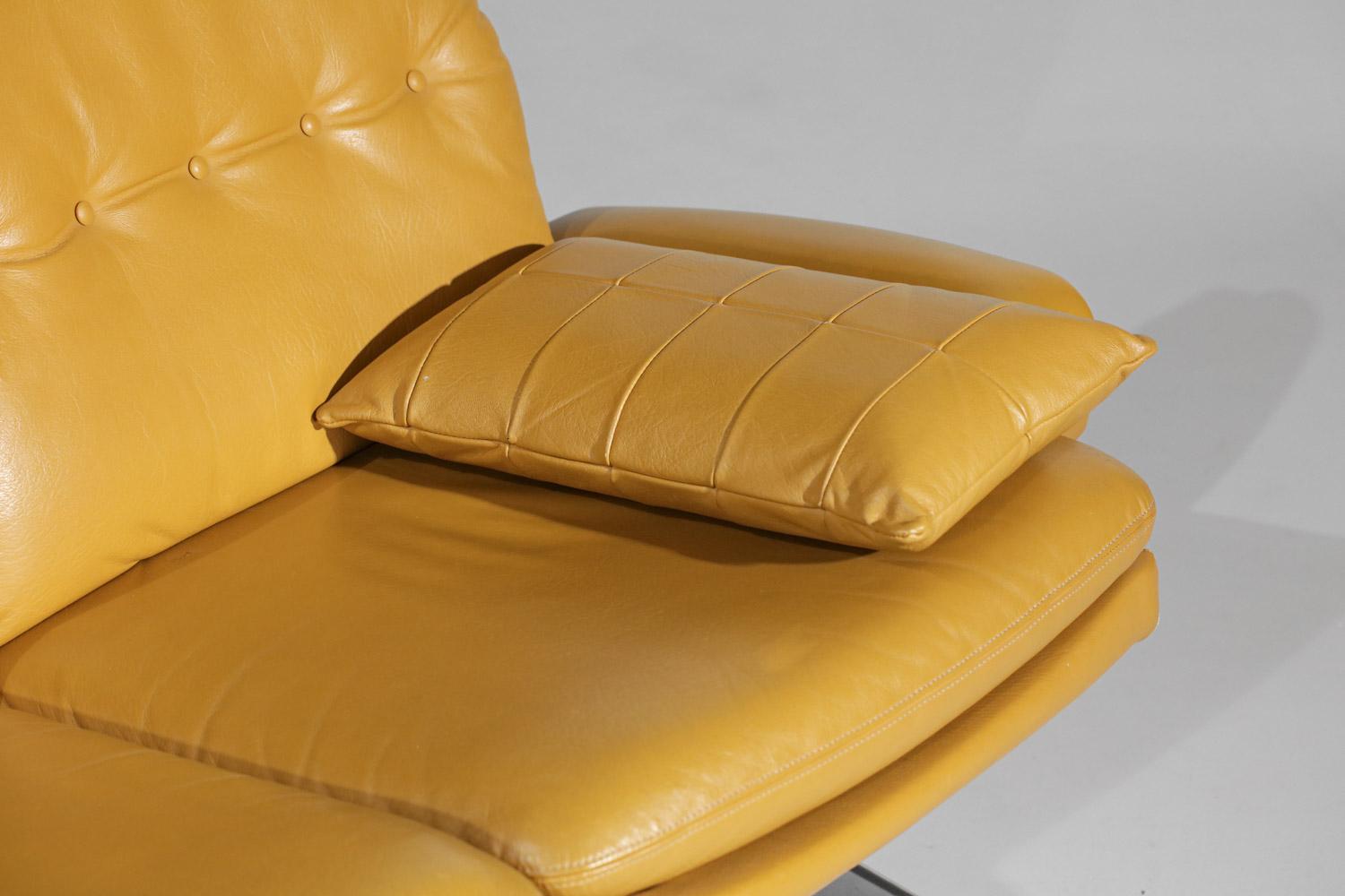 Leather Yellow leather sofa germany For Sale