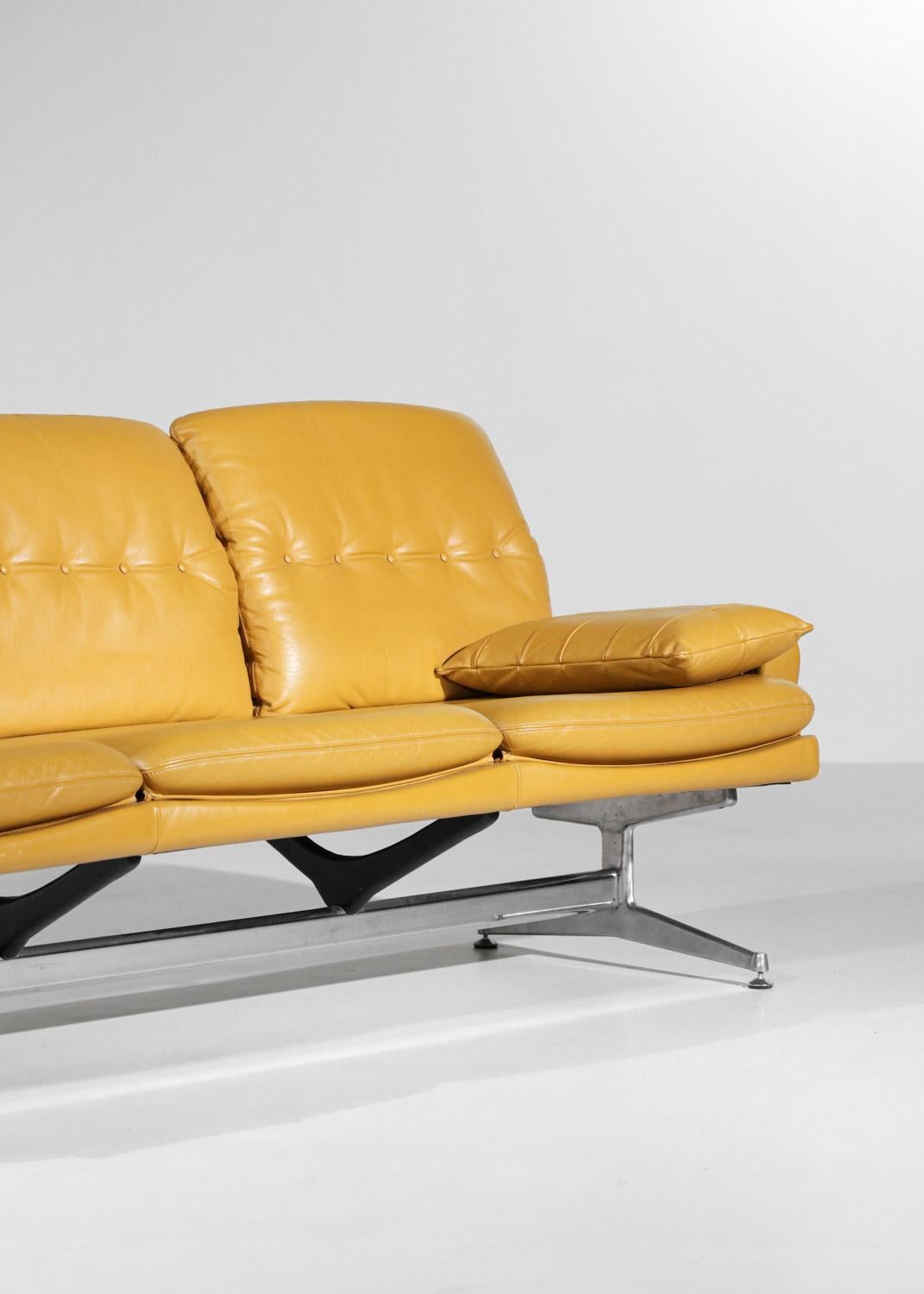 Yellow leather sofa germany For Sale 1