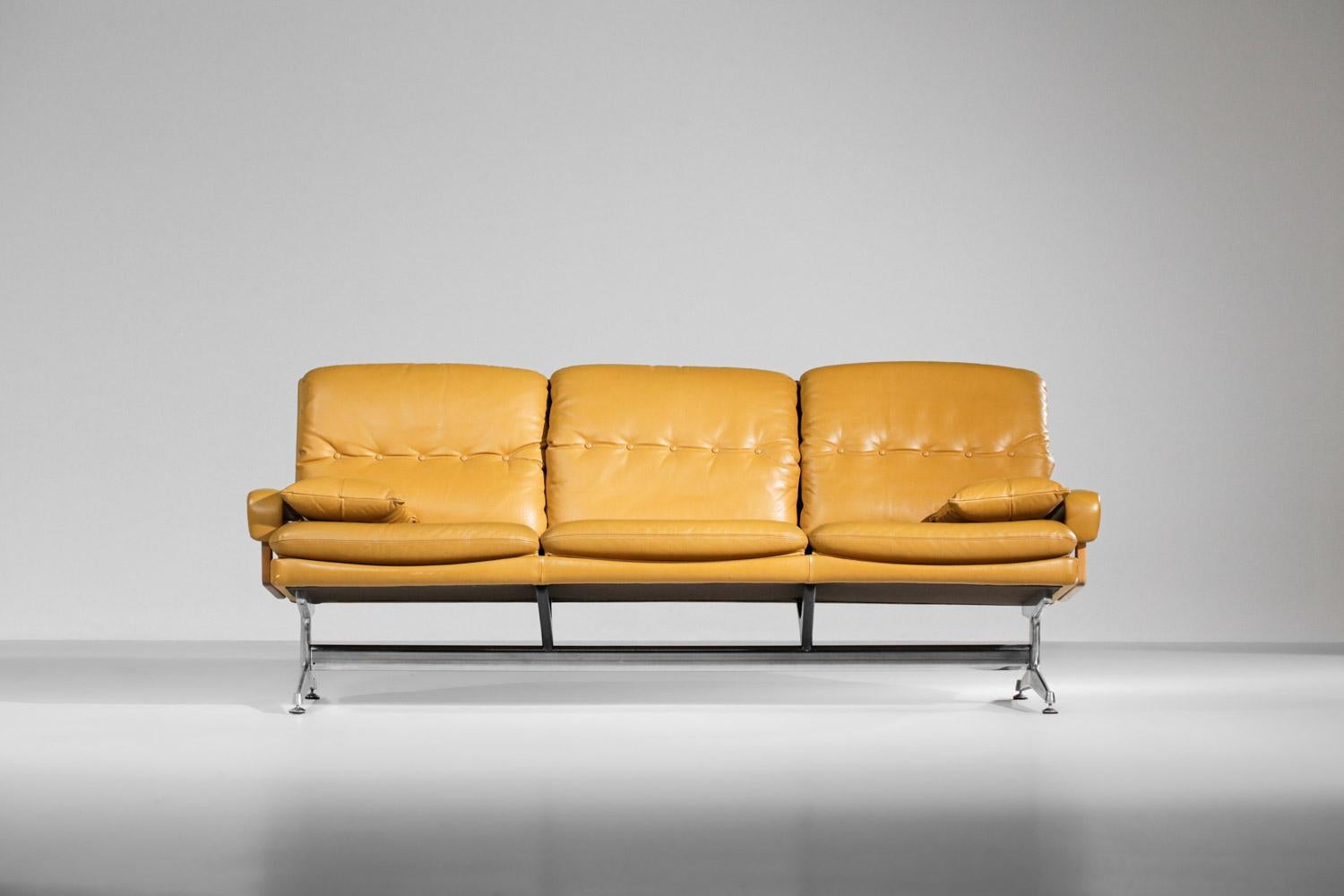 Yellow leather sofa germany For Sale 2