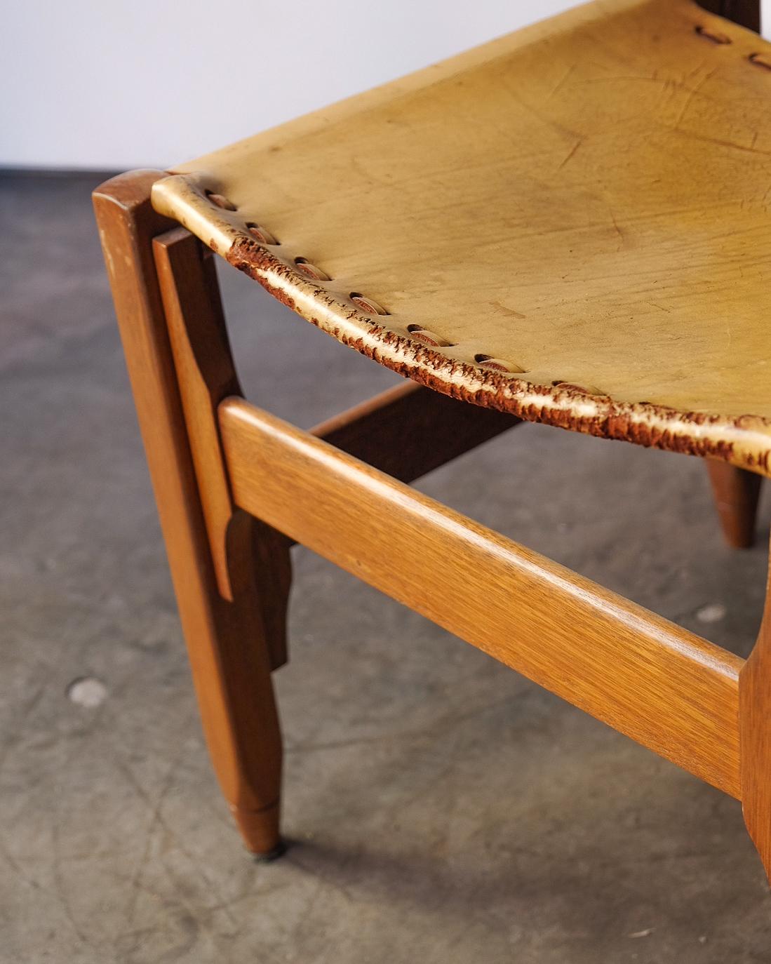 Sedia in pelle gialla Stitch by Stitch In condizioni buone in vendita a New York, US