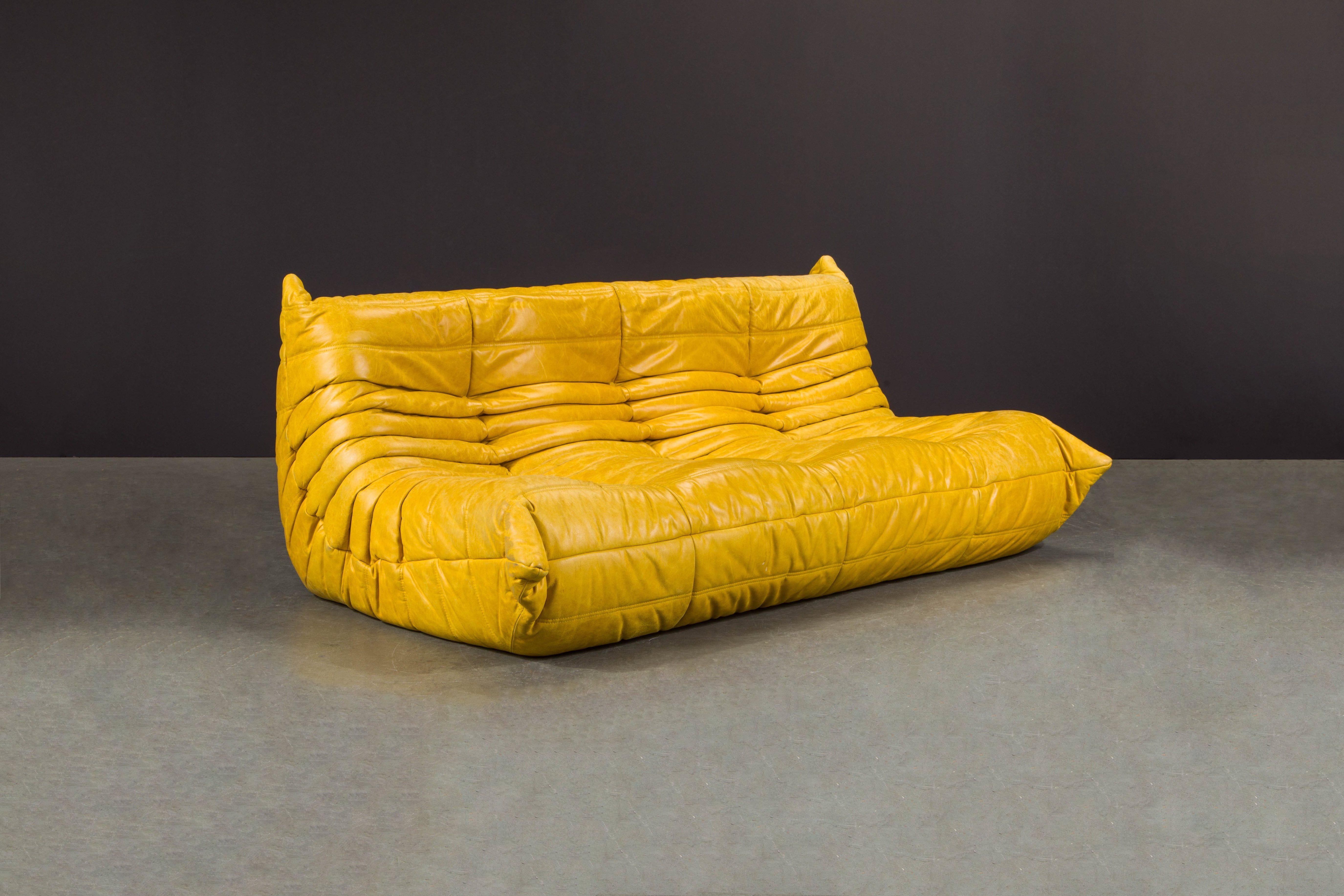yellow leather sofas
