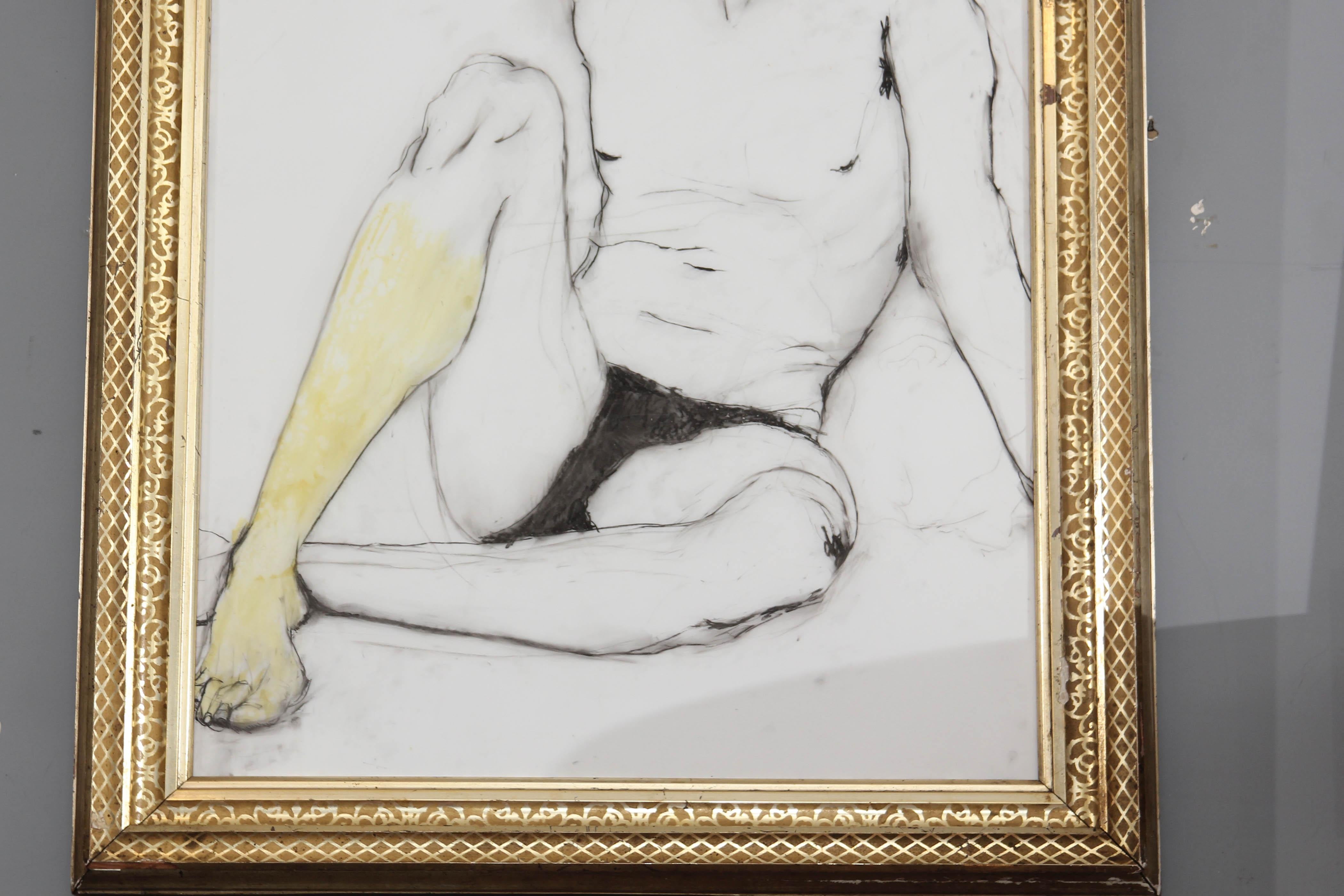 20th Century Yellow Leg Male Drawing
