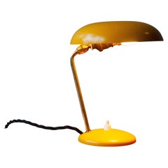Vintage Yellow Library Lamp, France, 1940s.