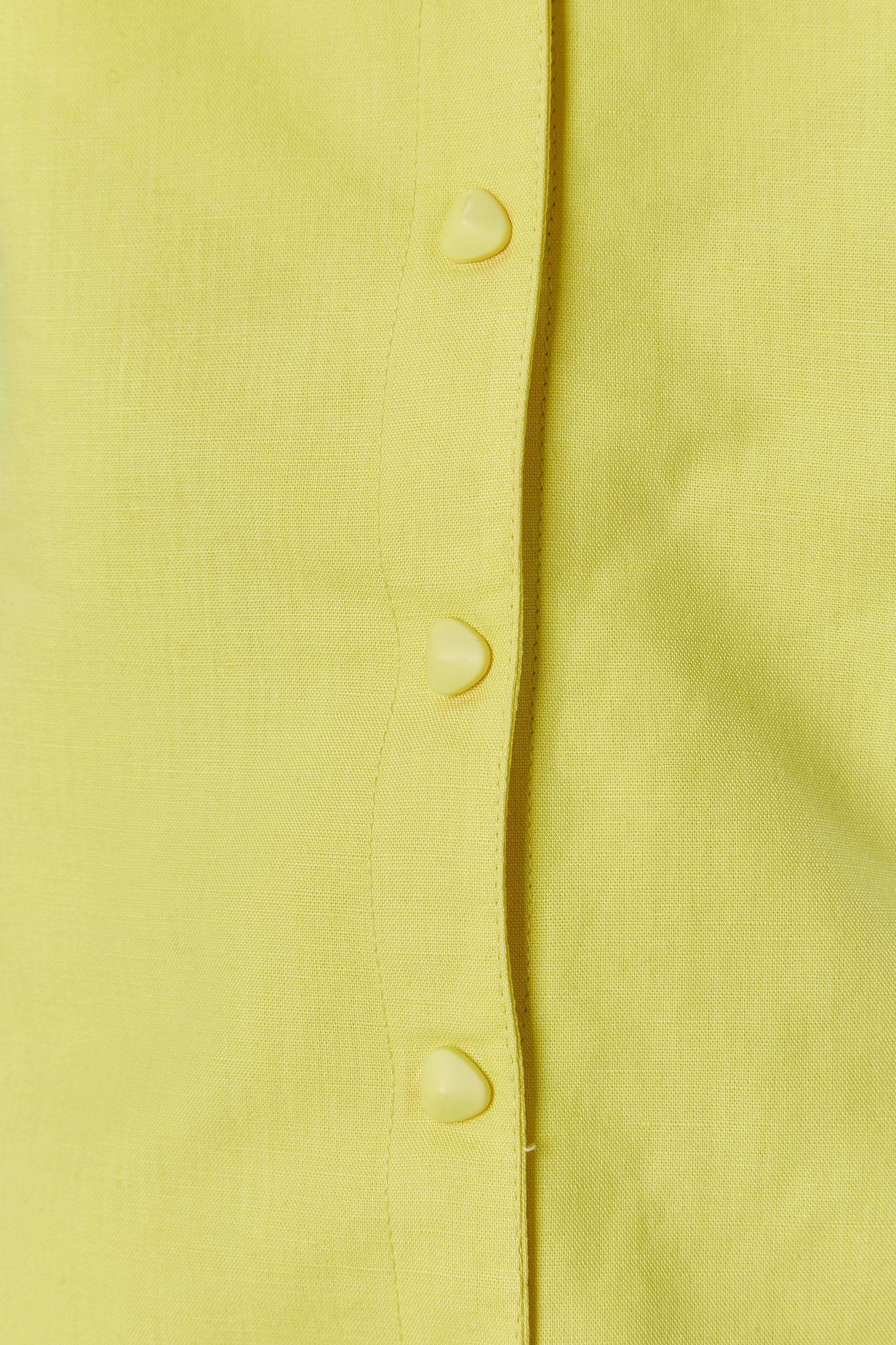 Green Yellow linen and cotton dress with tulle inset Thierry MUGLER Activ For Sale
