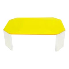 Yellow Lucite Coffee Table