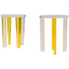 Yellow Lucite End Table