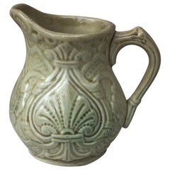 Yellow Majolica Creamer Pitcher Onnaing Circa 1920