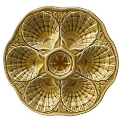 Yellow Majolica Oyster Plate Sarreguemines, Circa 1930