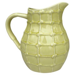 Yellow Majolica Rope Pitcher Saint Clement, Circa 1950