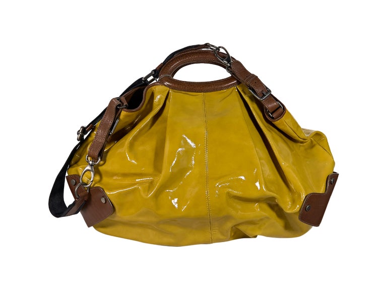 Yellow Marni Patent Leather Shoulder Bag For Sale at 1stDibs