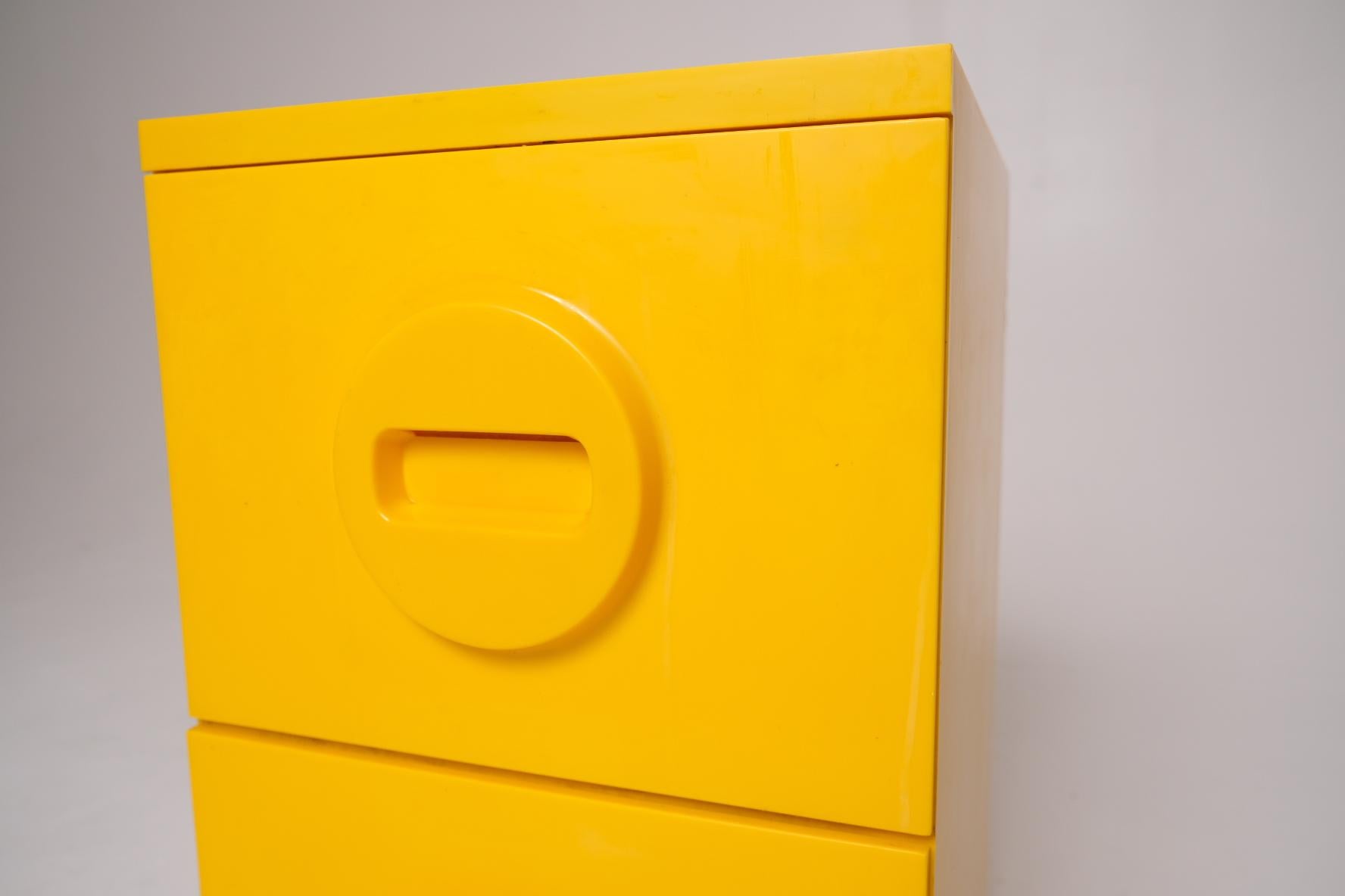 Yellow MCM Two-Drawer File Cabinet by Akro Mills For Sale 2