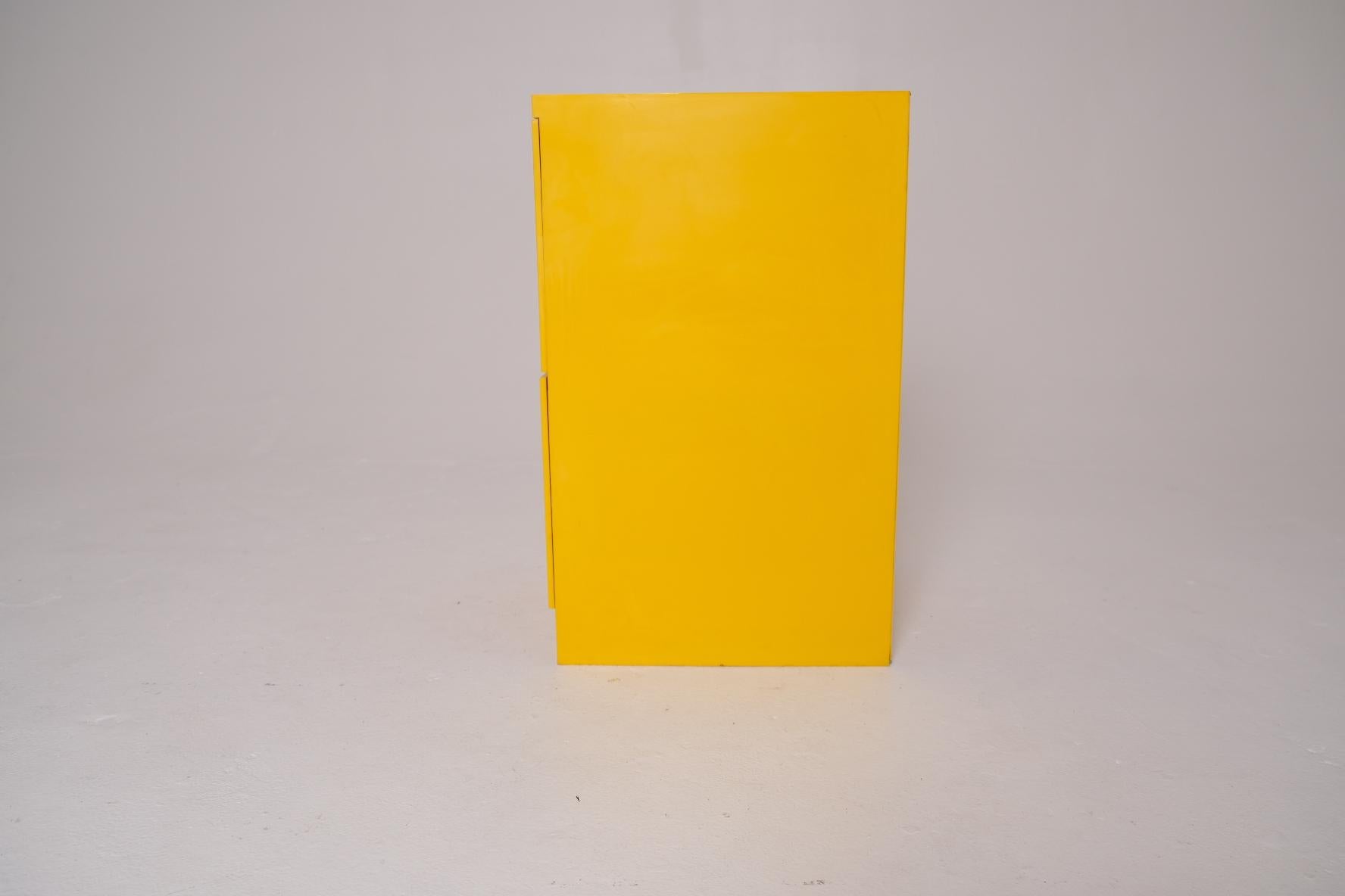Yellow MCM Two-Drawer File Cabinet by Akro Mills For Sale 6