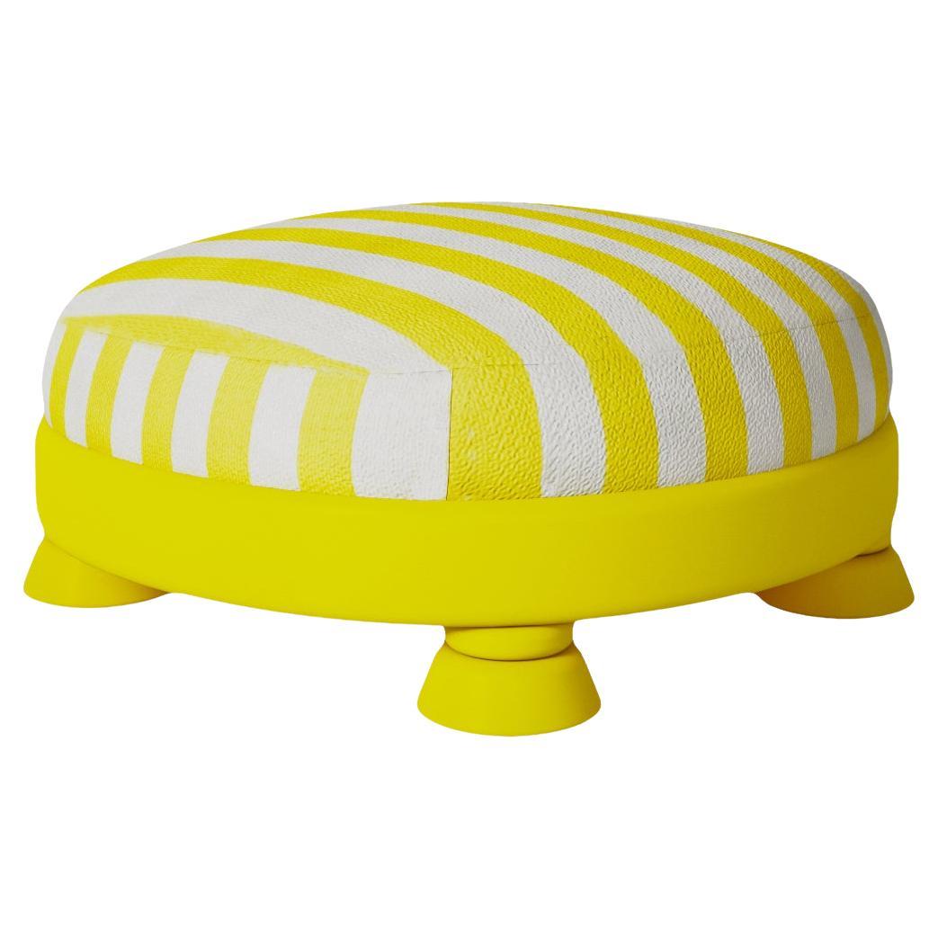 Yellow Mellow Pouf, Postmodern and Neotenic Style Ottoman