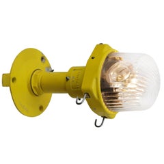 Yellow Metal Airport Runway Clear Glass Scone Floor Lights