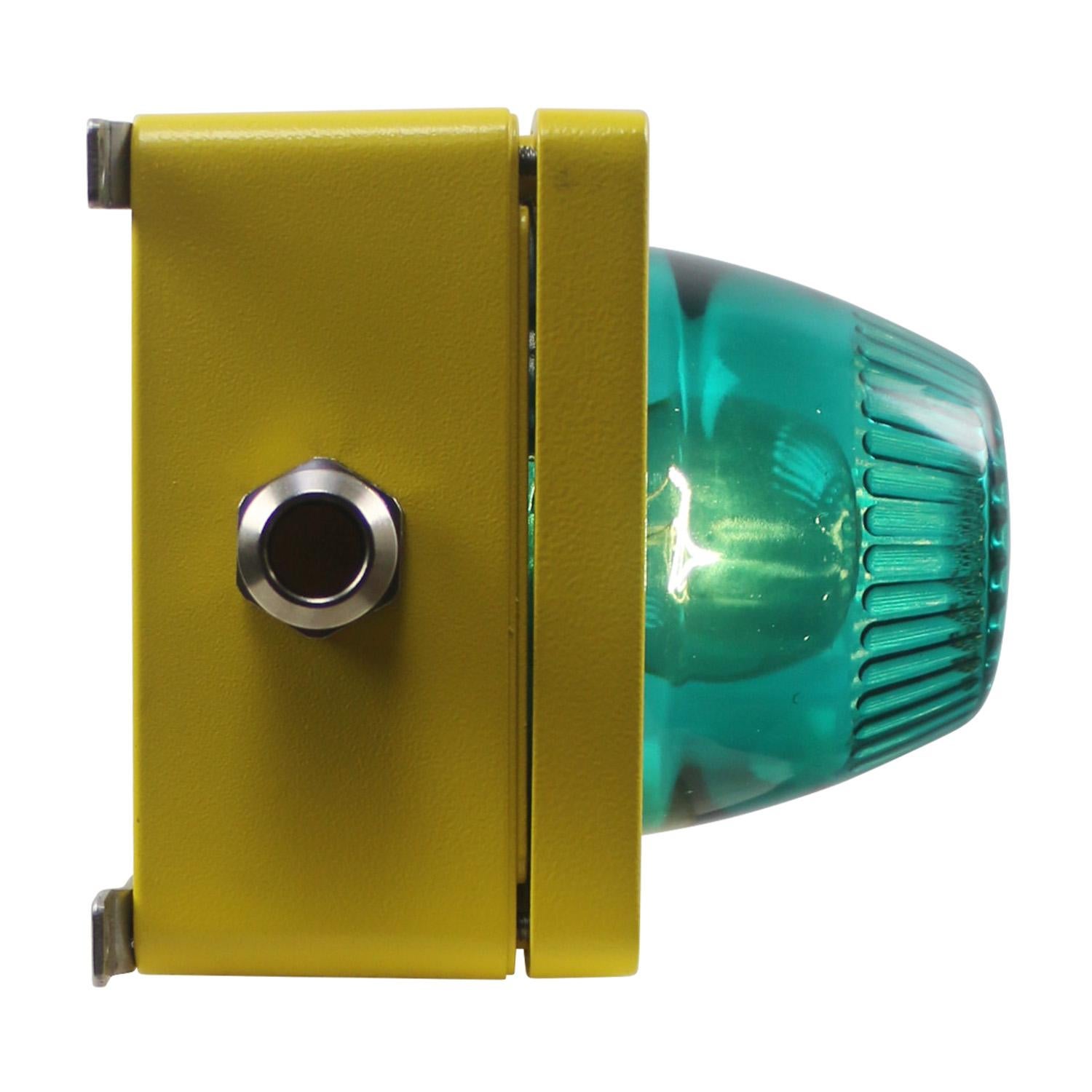 Airport wall / ceiling lamp
Cast aluminum, striped green glass.

Weight: 3.10 kg / 6.8 lb

Priced per individual item. All lamps have been made suitable by international standards for incandescent light bulbs, energy-efficient and LED bulbs. E26/E27