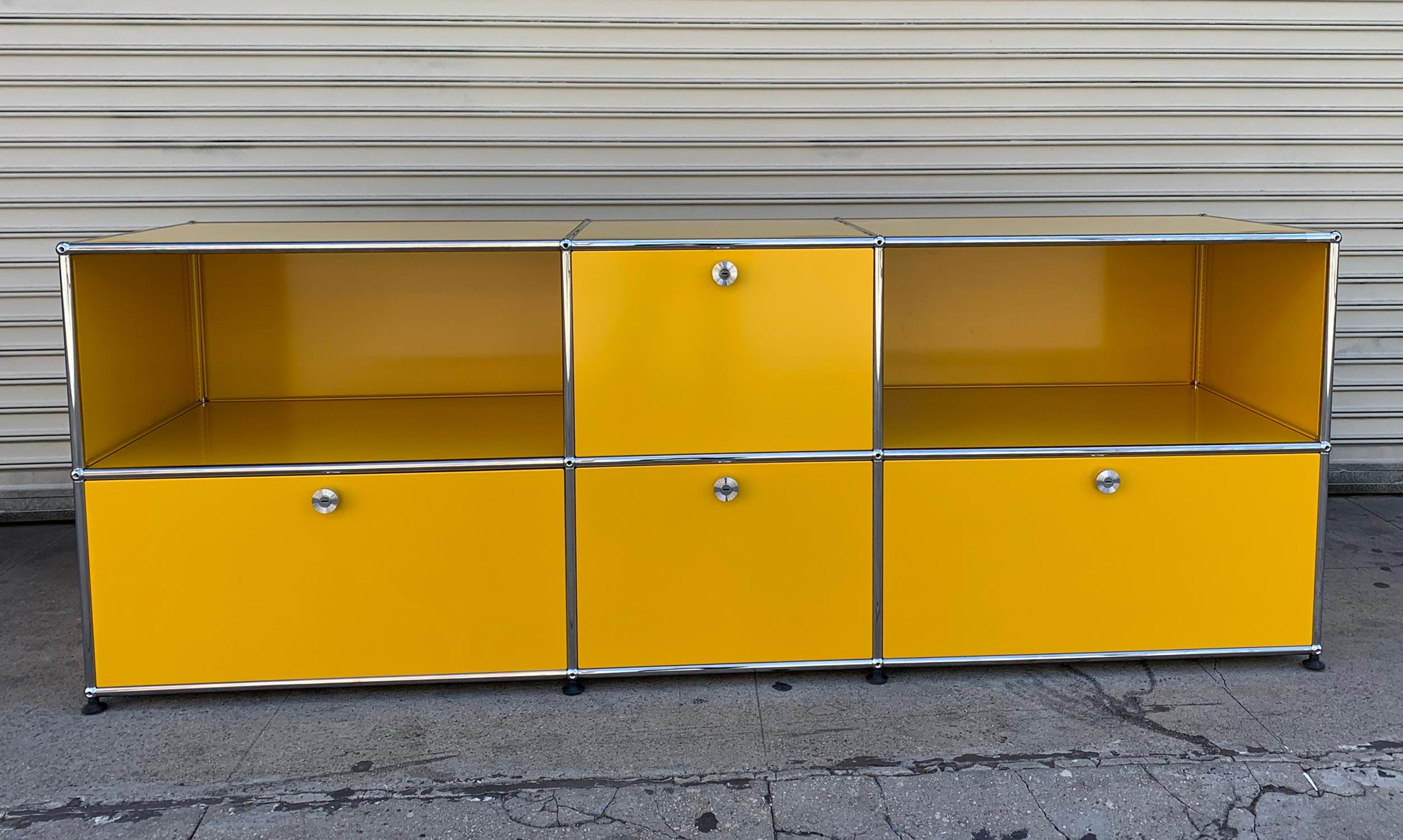 Swiss Yellow Metal Credenza by USM Haller