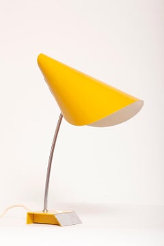 Yellow metal large desk lamp "Nun" TYP 0513, designed by Josef Hůrka for Napako