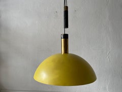 Yellow Metal Shade Counterweight Pendant Lamp by Stilux, 1960s, Italy