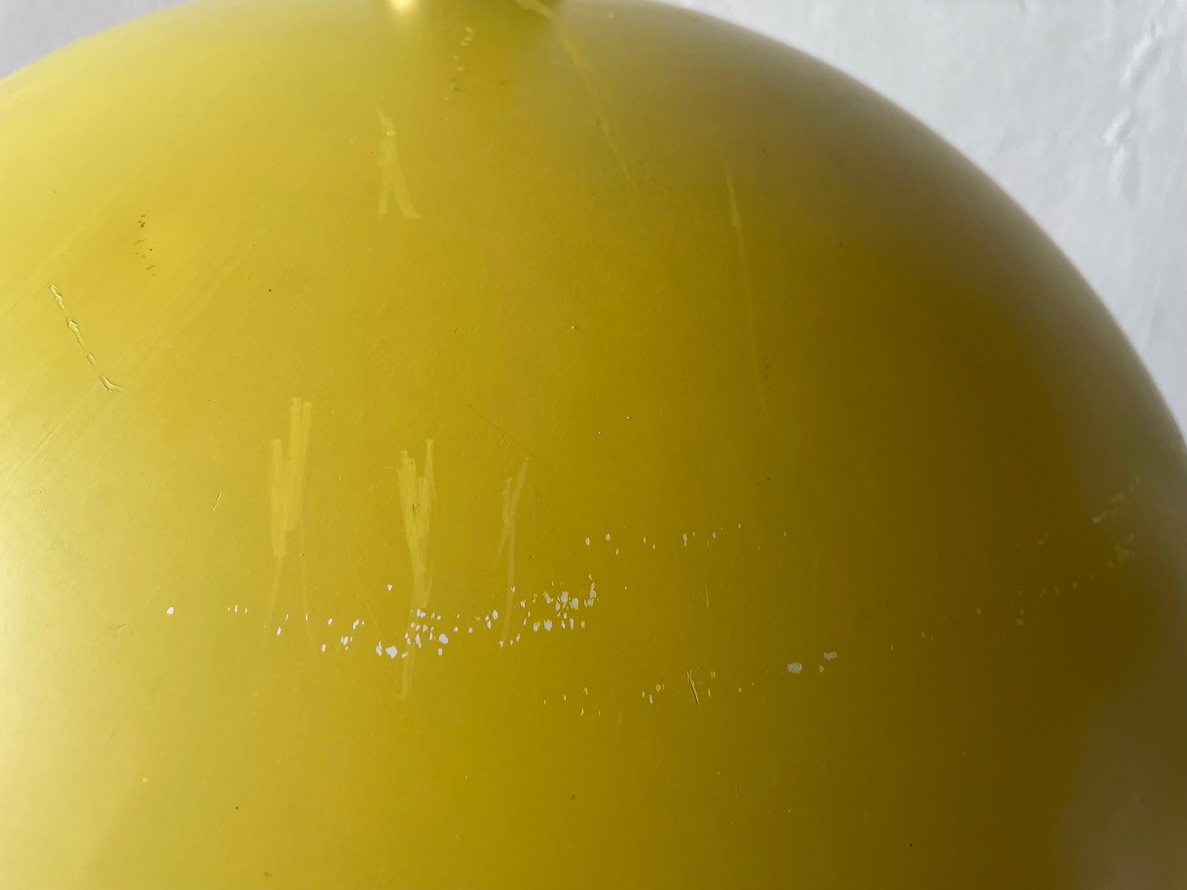 Yellow Metal Shade Counterweight Pendant Lamp by Stilux, 1960s, Italy For Sale 2