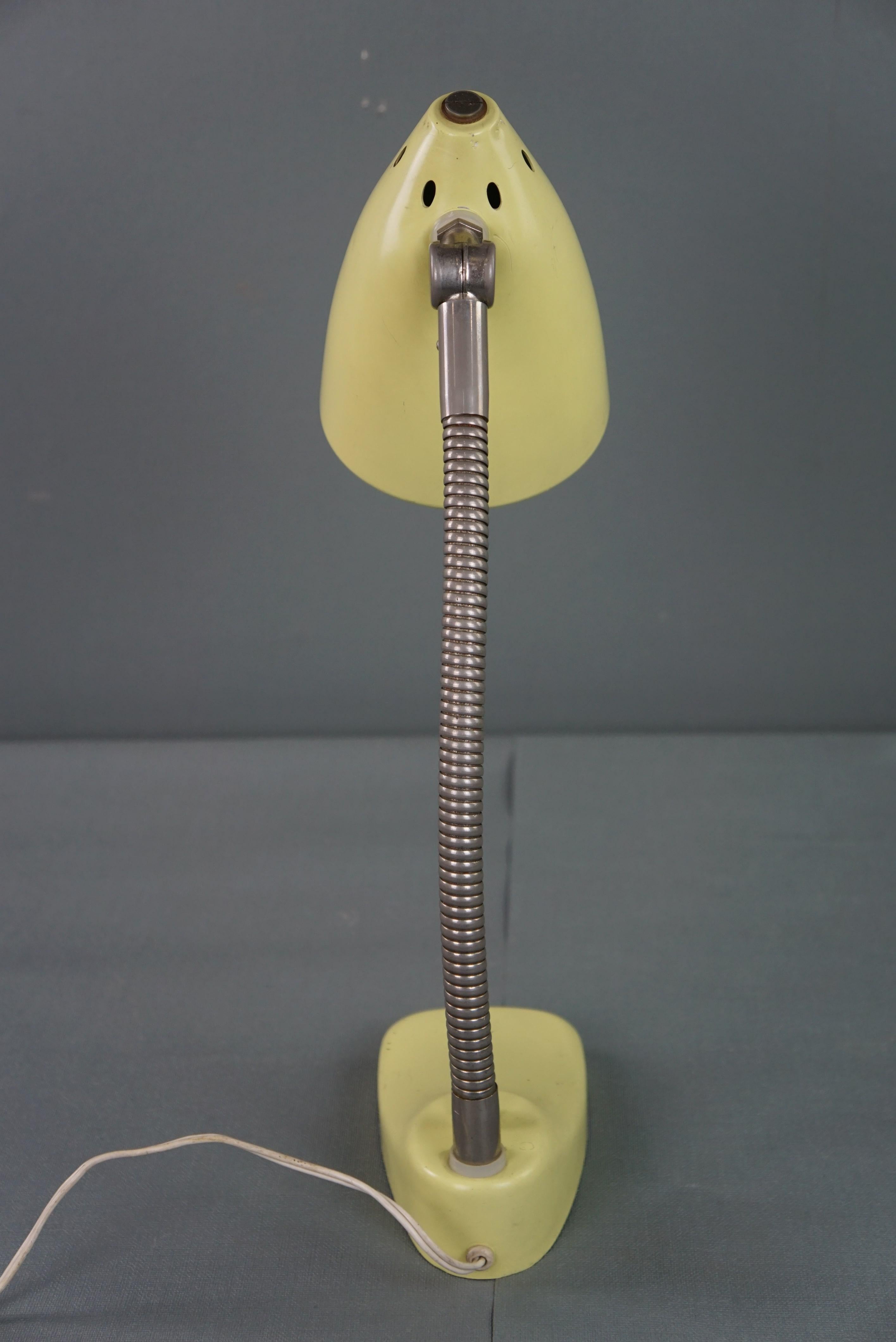 Yellow metal vintage 1960s design lamp/desk lamp In Fair Condition For Sale In Harderwijk, NL