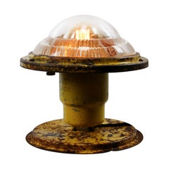 Yellow Metal Vintage Industrial Airport Landing Strip Floor Desk Light