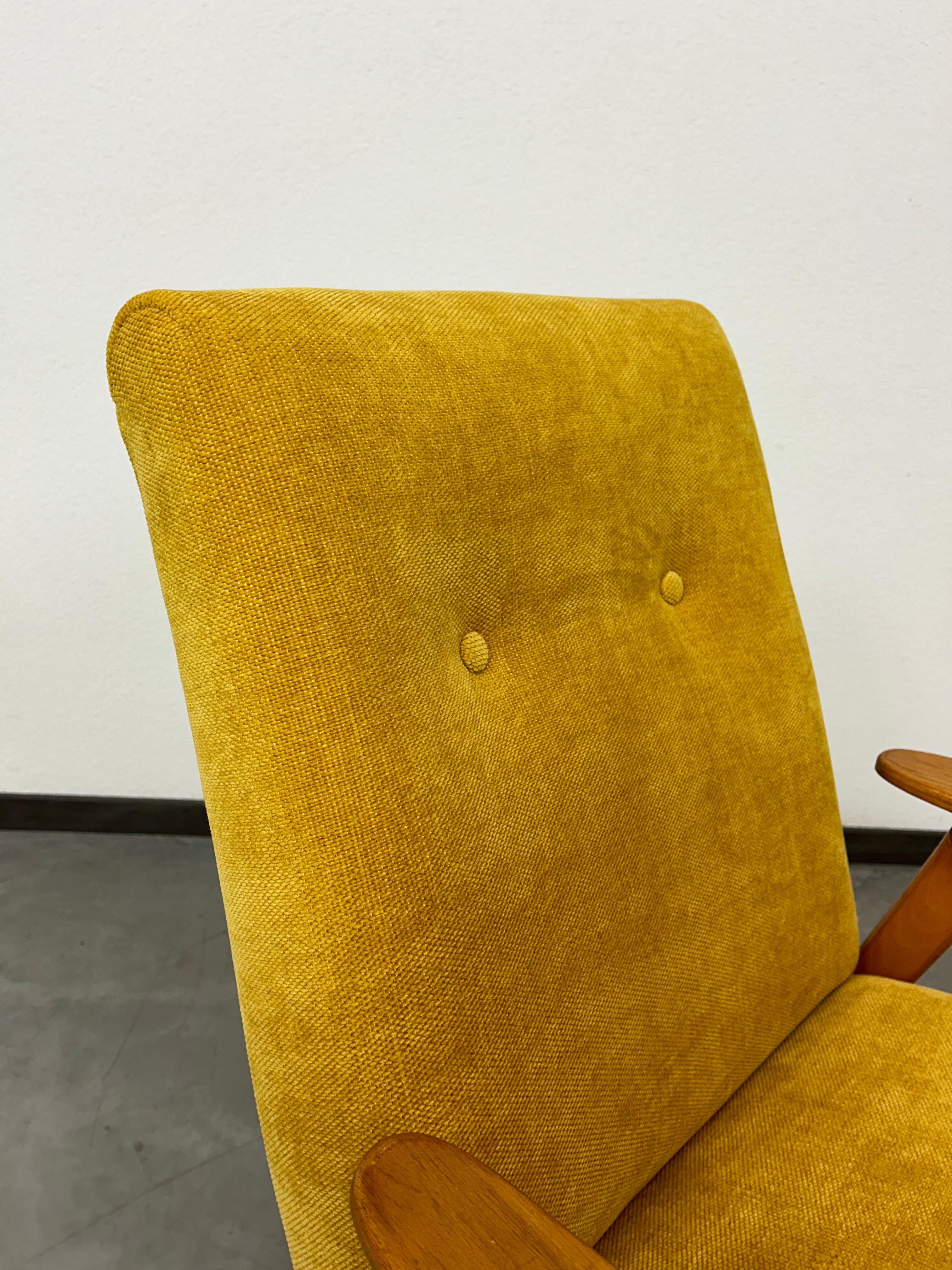 Mid-Century Modern Yellow mid-century design armchair by Jaroslav Šmídek  For Sale