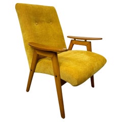Vintage Yellow mid-century design armchair by Jaroslav Šmídek 