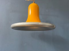 Yellow Mid Century UFO Space Age Pendant Lamp, 1970s