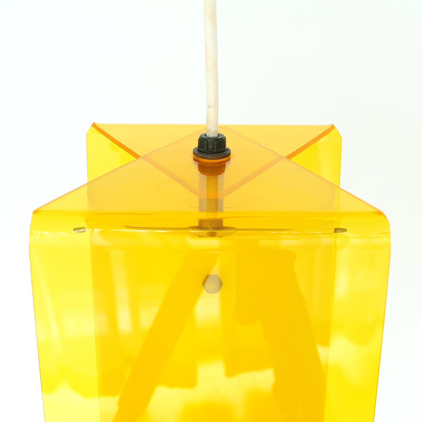 American Yellow Midcentury Acrylic Pendant
