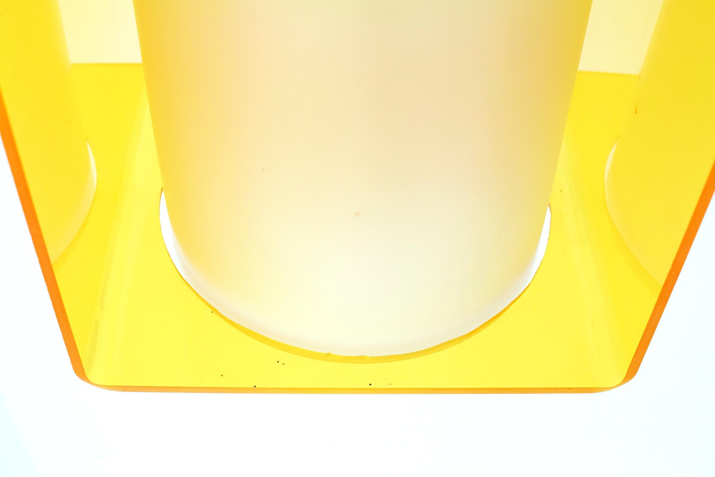 20th Century Yellow Midcentury Acrylic Pendant