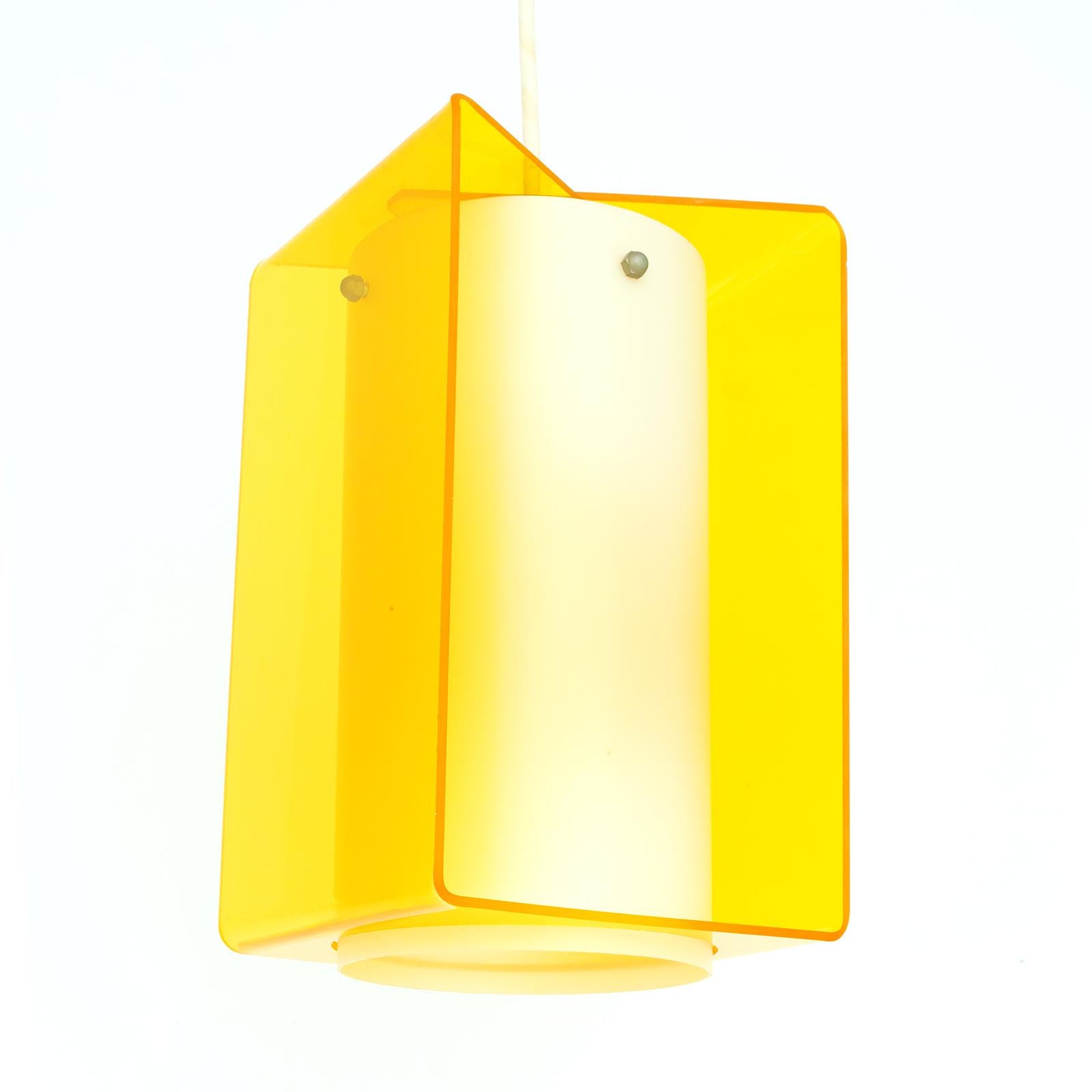 Yellow Midcentury Acrylic Pendant