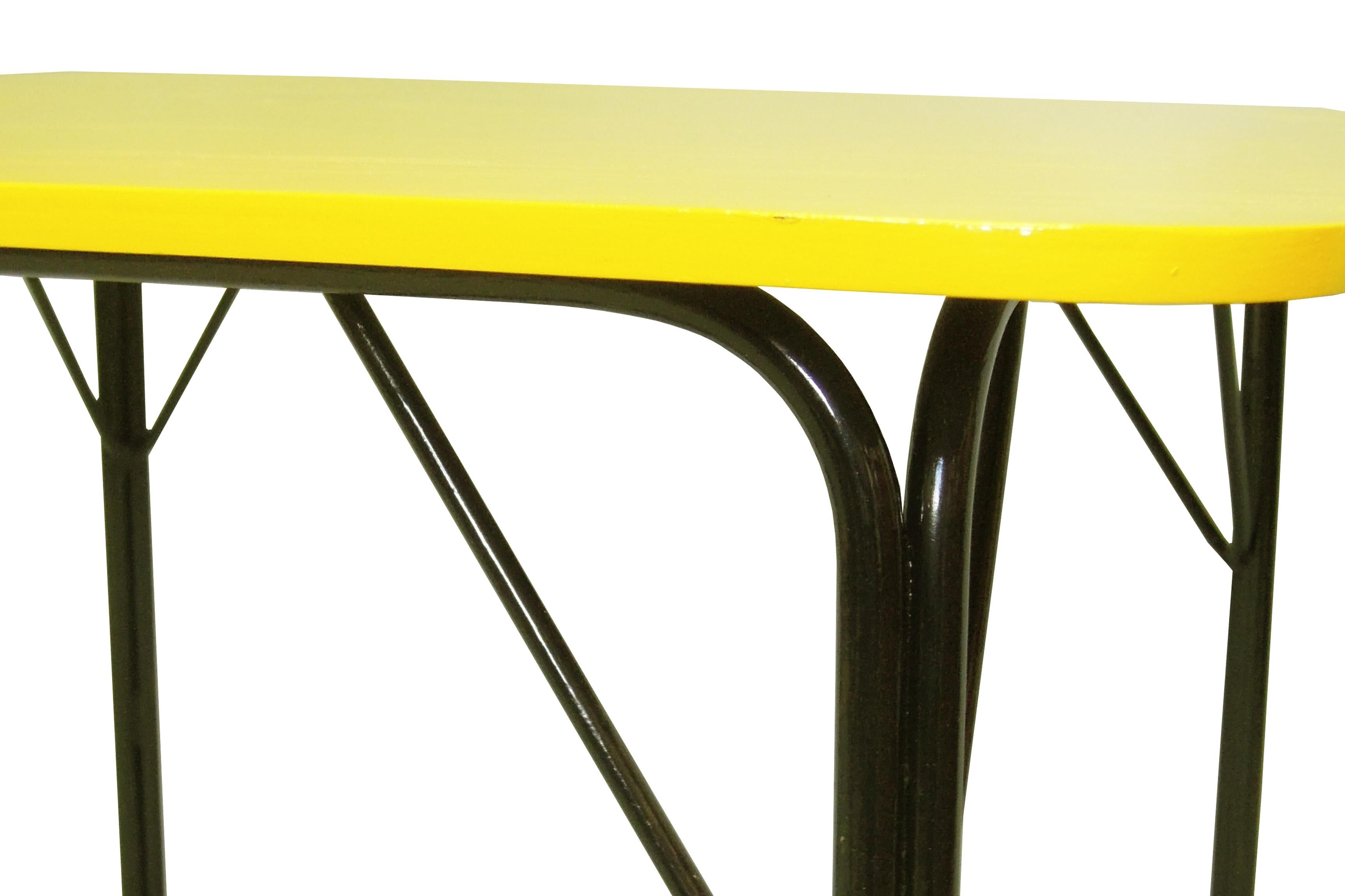 Czech Yellow Midcentury Dining Table For Sale