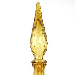 Yellow Midcentury Glass Genie Decanter with Stopper by Empoli