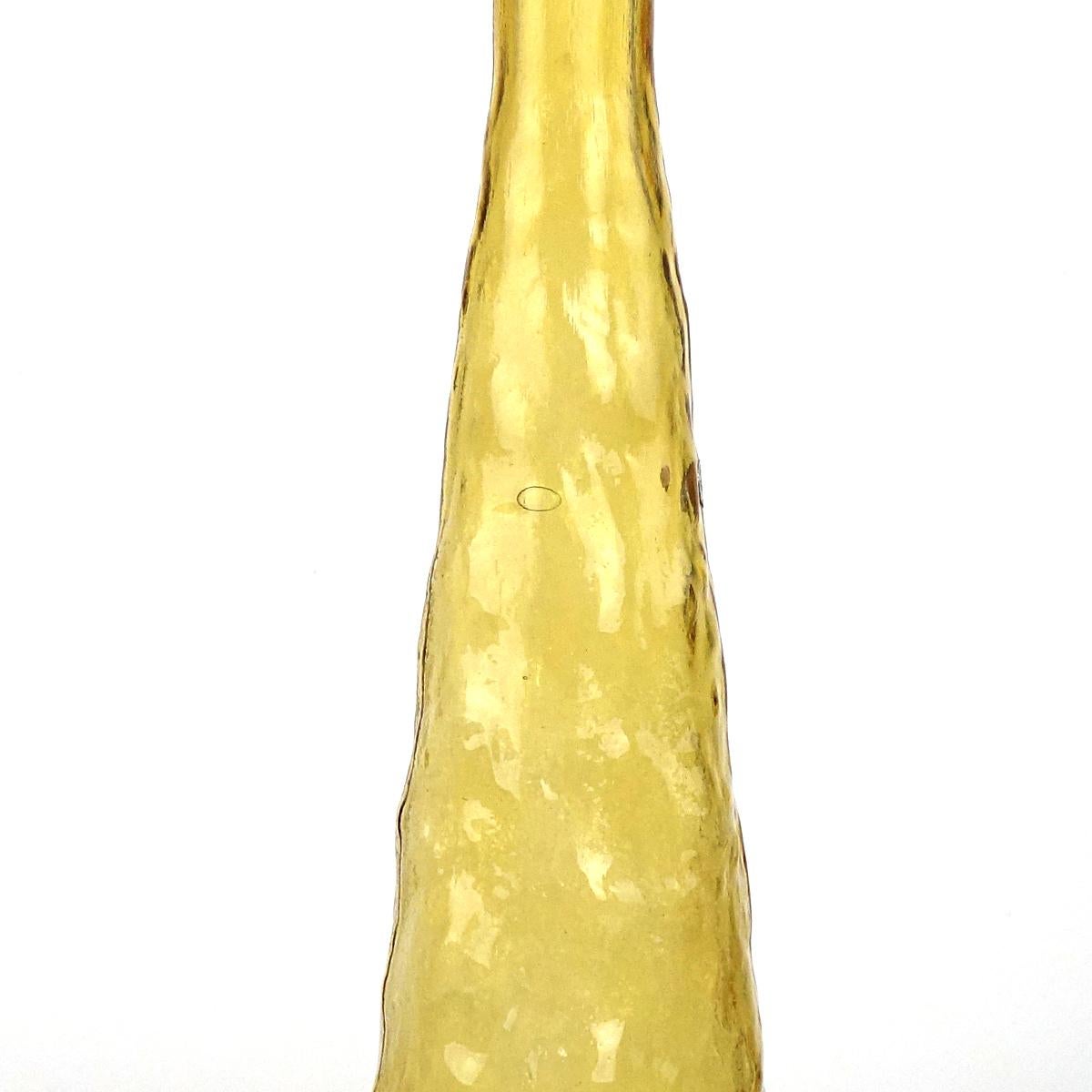 Gelber Genie-Dekanter aus Glas aus der Mitte des Jahrhunderts mit Stopper von Empoli (Moderne der Mitte des Jahrhunderts) im Angebot