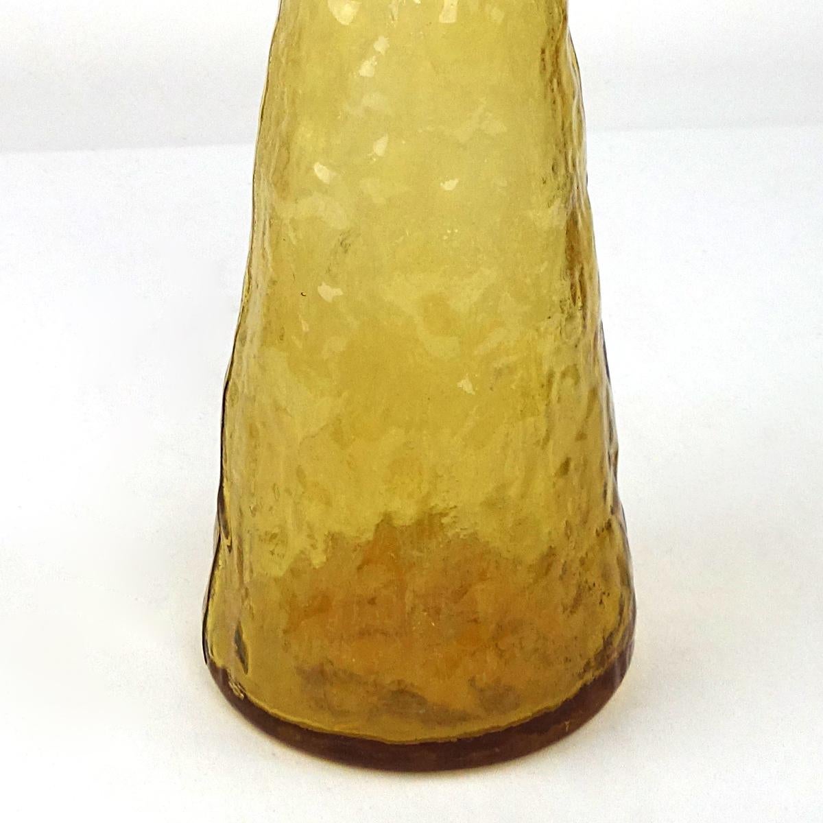 Gelber Genie-Dekanter aus Glas aus der Mitte des Jahrhunderts mit Stopper von Empoli (Italienisch) im Angebot