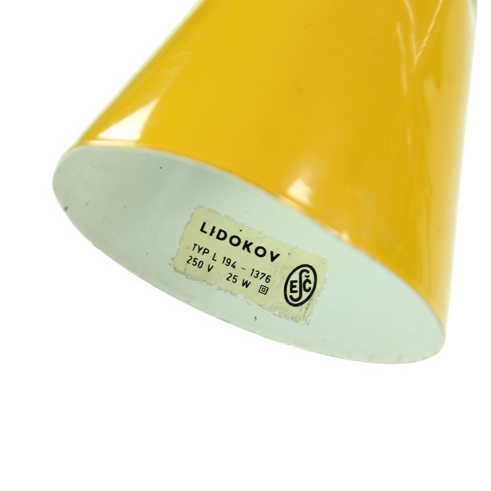 Yellow Midcentury Table Lamp by Josef Hurka for Lidokov, Czechoslovakia, 1960s In Good Condition For Sale In Zohor, SK