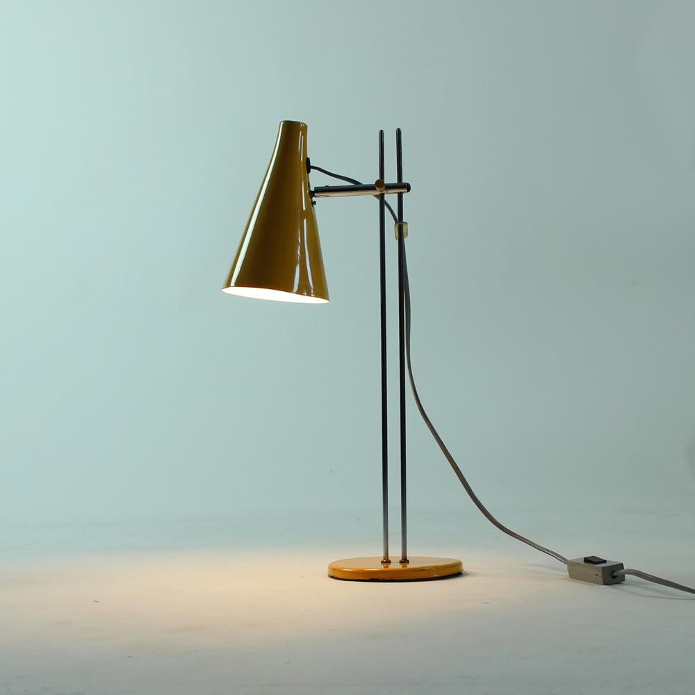 Yellow Midcentury Table Lamp by Josef Hurka for Lidokov, Czechoslovakia, 1960s For Sale 3