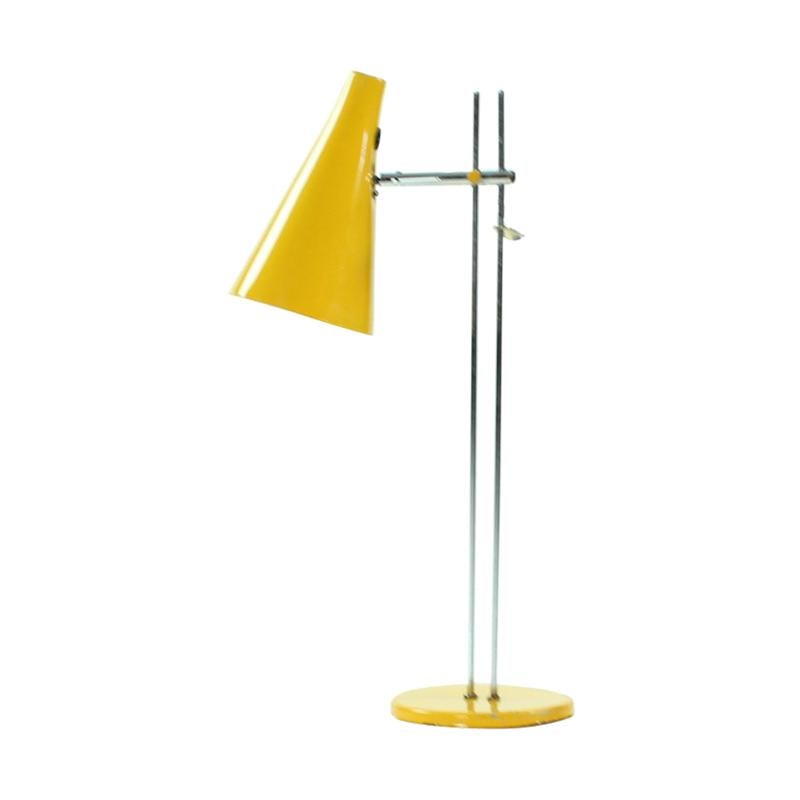 Yellow Midcentury Table Lamp by Josef Hurka for Lidokov, Czechoslovakia, 1960s For Sale