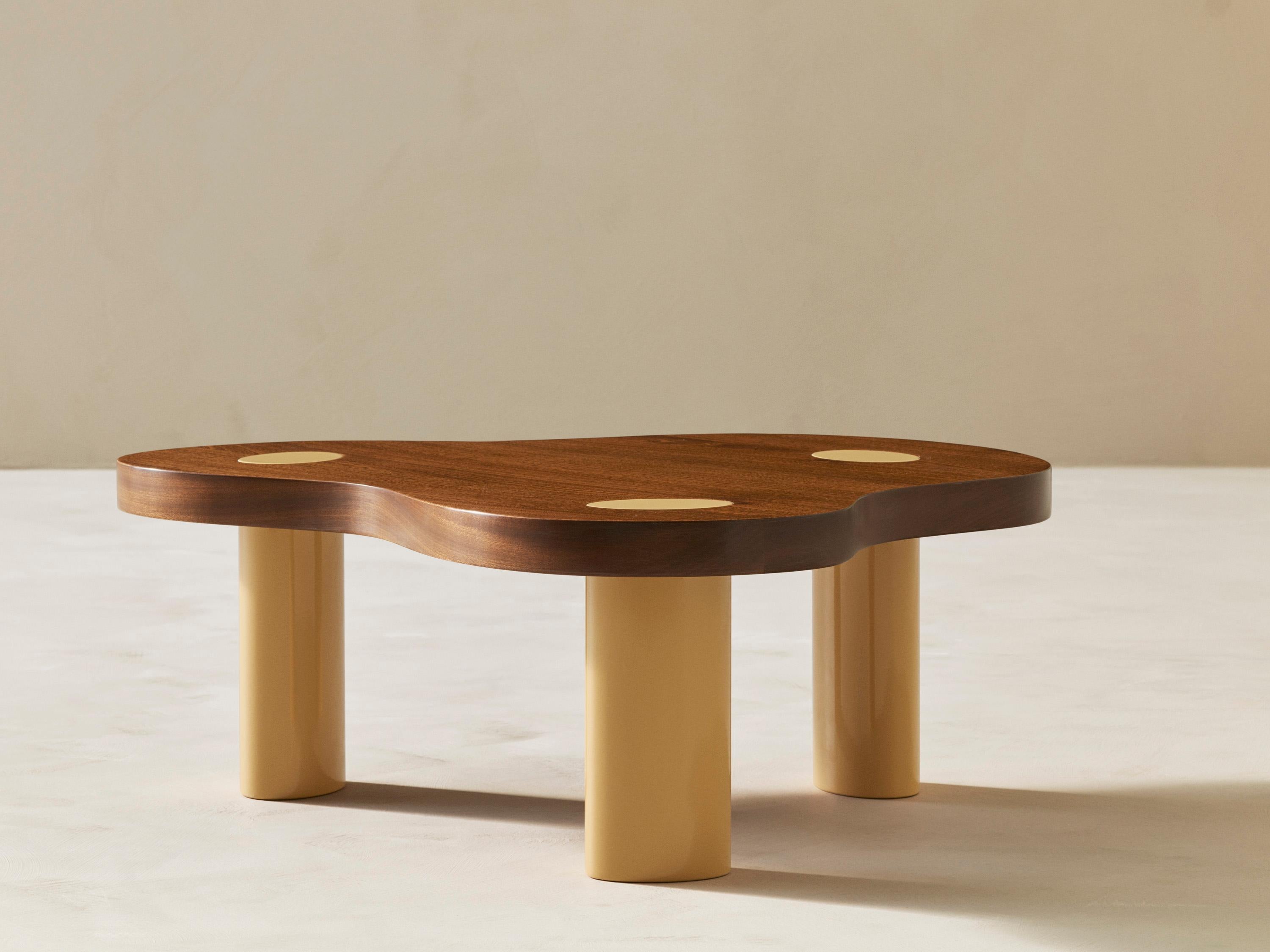 Yellow Mini Cloud Table Hi Gloss by Veermakers
Dimensions: W 80 x D 70 x H 30 cm. 
Materials: Mahogany Classic Hi-gloss / Pale Yellow Hi-gloss legs. Available in bespoke col. legs.

About: After years of successful collaboration on luxury interior
