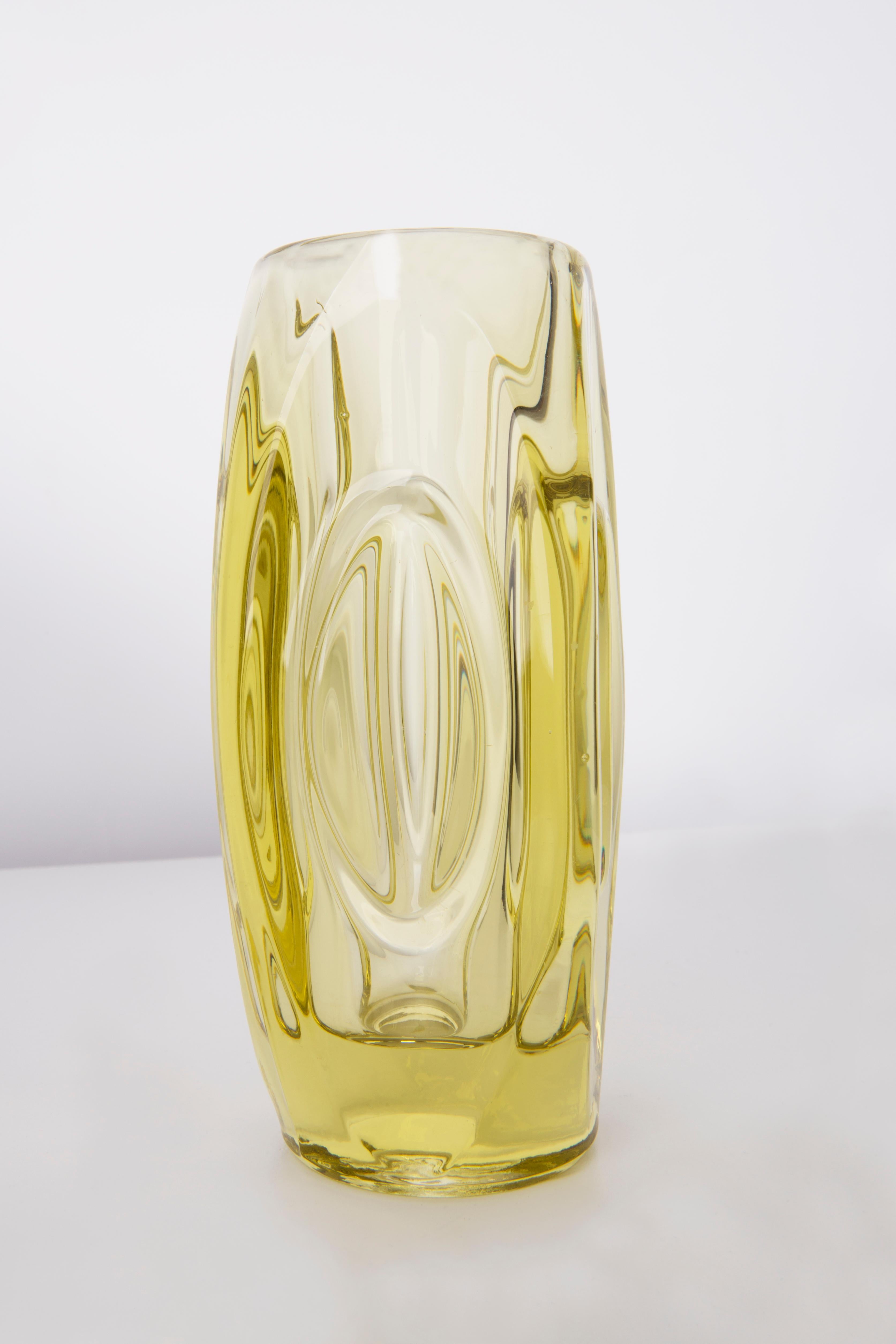 Mid-Century Modern Yellow Mini Vase by Vladislav Urban for Sklo Union, 20th Century, Europe, 1960s