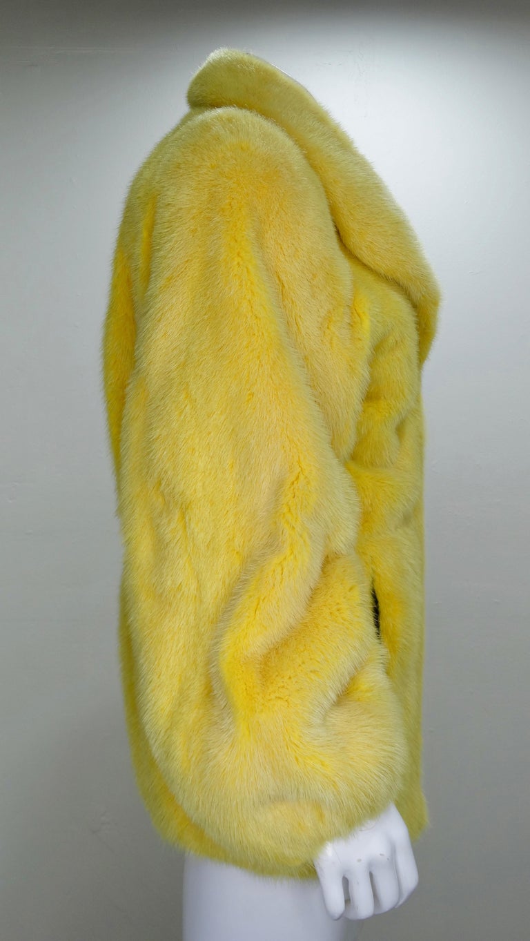 Yellow Mink Vintage Coat at 1stDibs