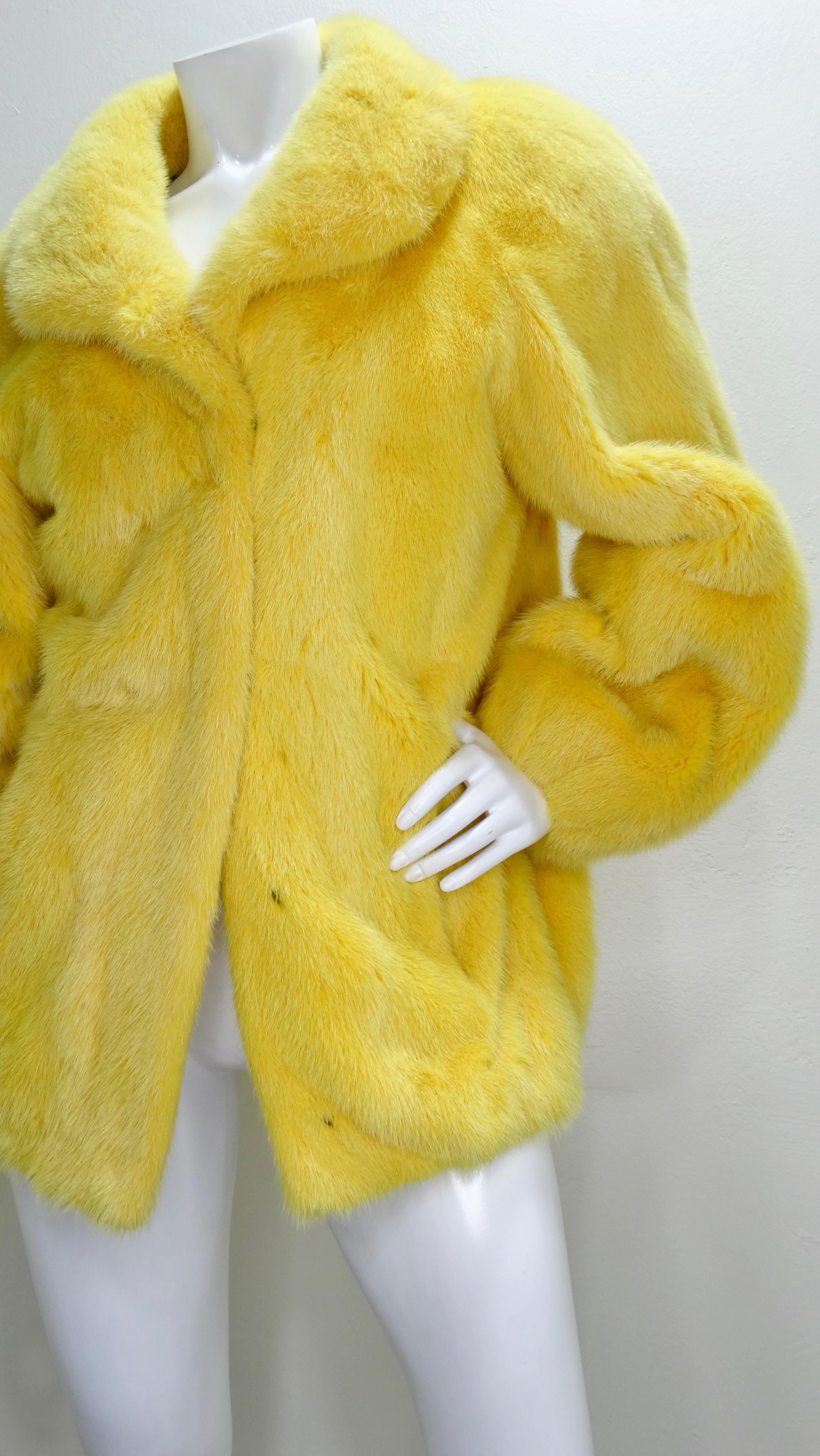 Yellow Mink Vintage Coat  1